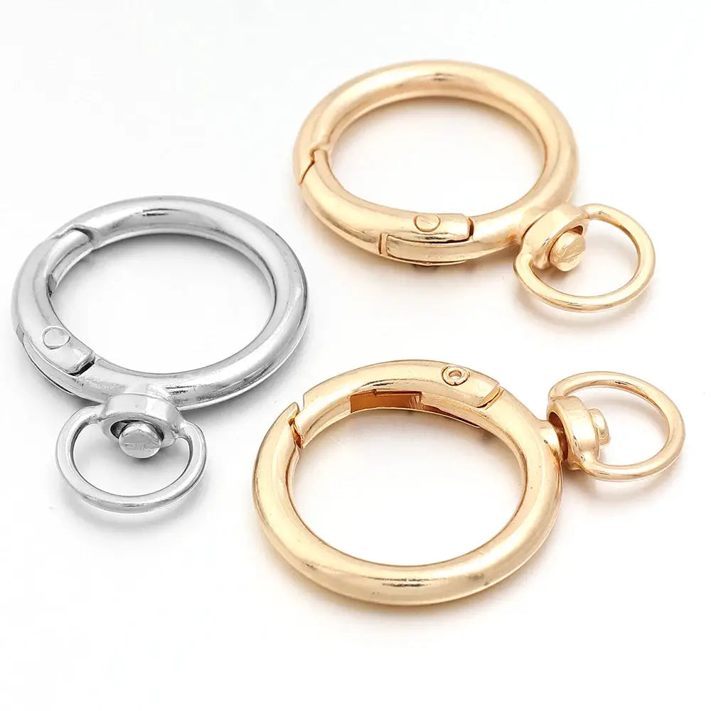 10Pcs Round Shape Rotation Alloy Lobster Spring Clasps Openable Hook Carabiner Connector Dog Chain Buckles DIY Keychain Supplies Subohmontaser