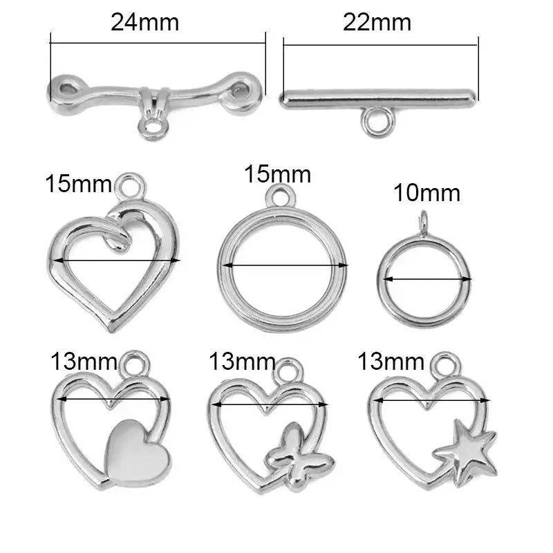 5sets PVD Never Fade Stainless Steel OT Clasps Toggle Bracelet Hooks End Necklace Connectors ForDiy Jewelry Making Accessories Subohmontaser