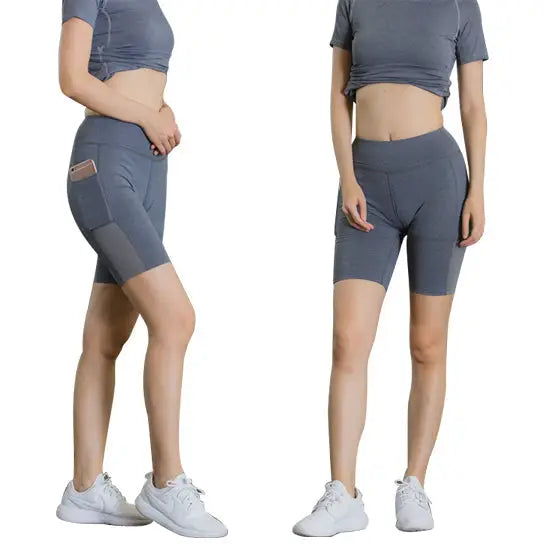 All Seasons Yoga Shorts Stretchable With Phone Pocket Salmon Lucky