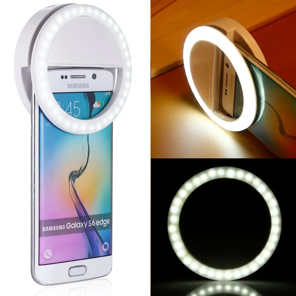 Portable Selfie Ring Clip On for Mobile Phone Yellow Pandora