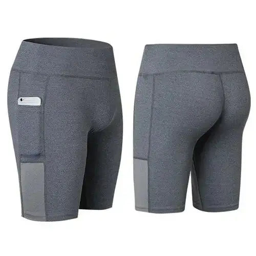 All Seasons Yoga Shorts Stretchable With Phone Pocket Salmon Lucky
