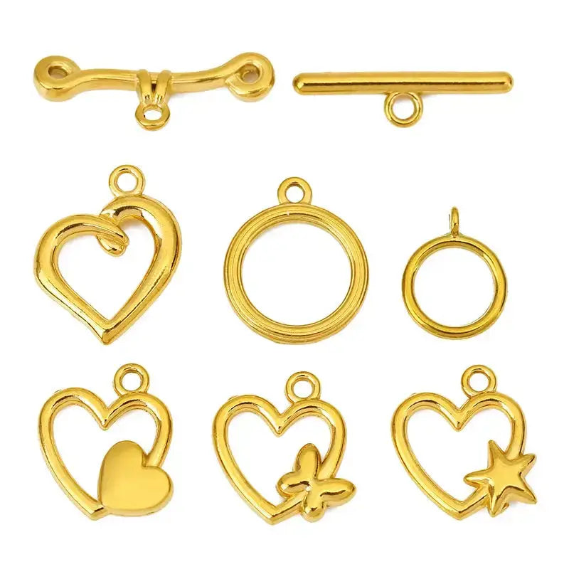 5sets PVD Never Fade Stainless Steel OT Clasps Toggle Bracelet Hooks End Necklace Connectors ForDiy Jewelry Making Accessories Subohmontaser