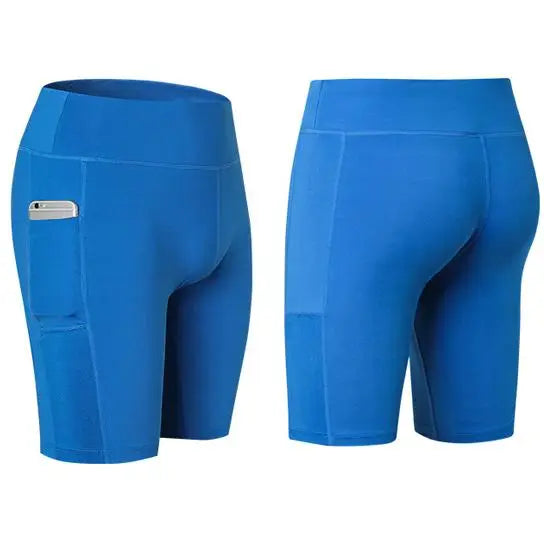 All Seasons Yoga Shorts Stretchable With Phone Pocket Salmon Lucky