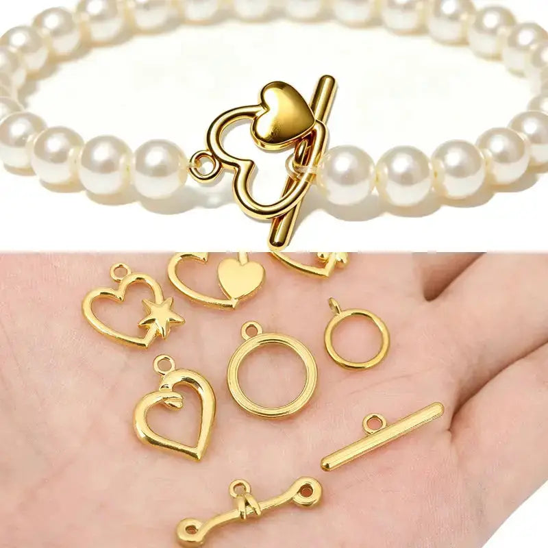 5sets PVD Never Fade Stainless Steel OT Clasps Toggle Bracelet Hooks End Necklace Connectors ForDiy Jewelry Making Accessories Subohmontaser
