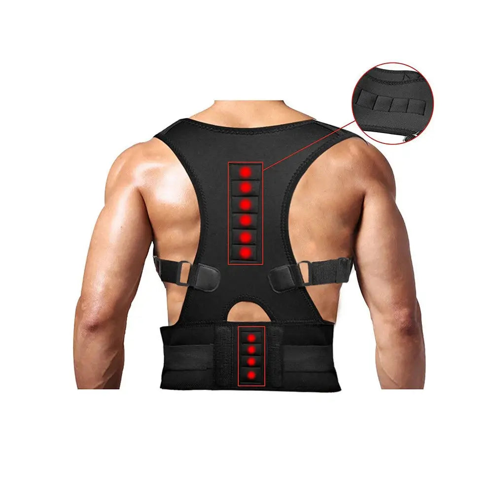 Posture Corrector Support Magnetic Back Shoulder Brace Belt Band For Puce Gaia