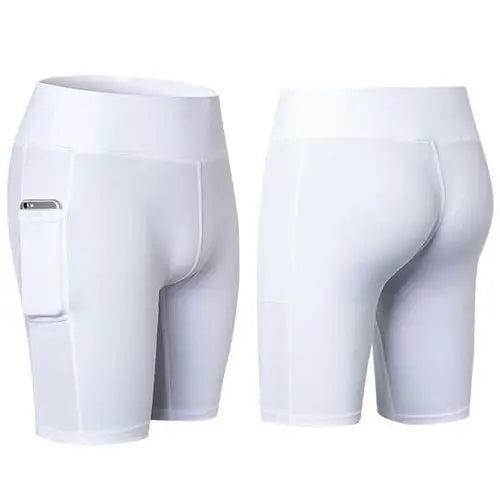 All Seasons Yoga Shorts Stretchable With Phone Pocket Salmon Lucky