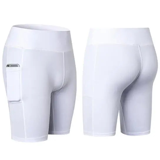 All Seasons Yoga Shorts Stretchable With Phone Pocket Salmon Lucky