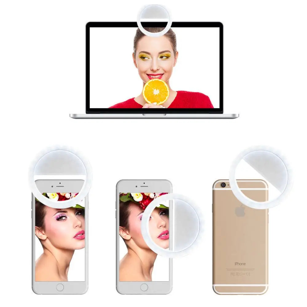 Portable Selfie Ring Clip On for Mobile Phone Yellow Pandora