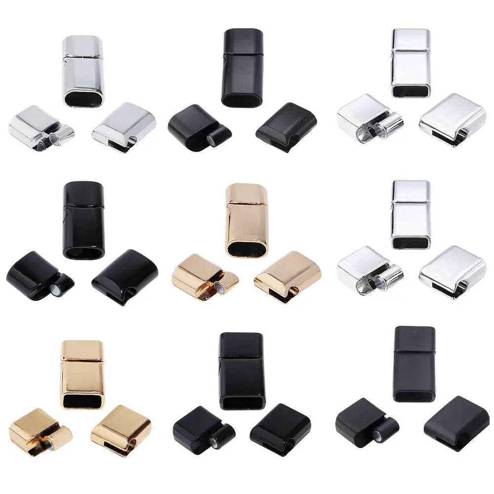 5Pcs Alloy Magnetic Clasps Round Square Corners Leather Cord End Clasp Connectors For DIY Jewelry Making Bracelet Accessories Subohmontaser