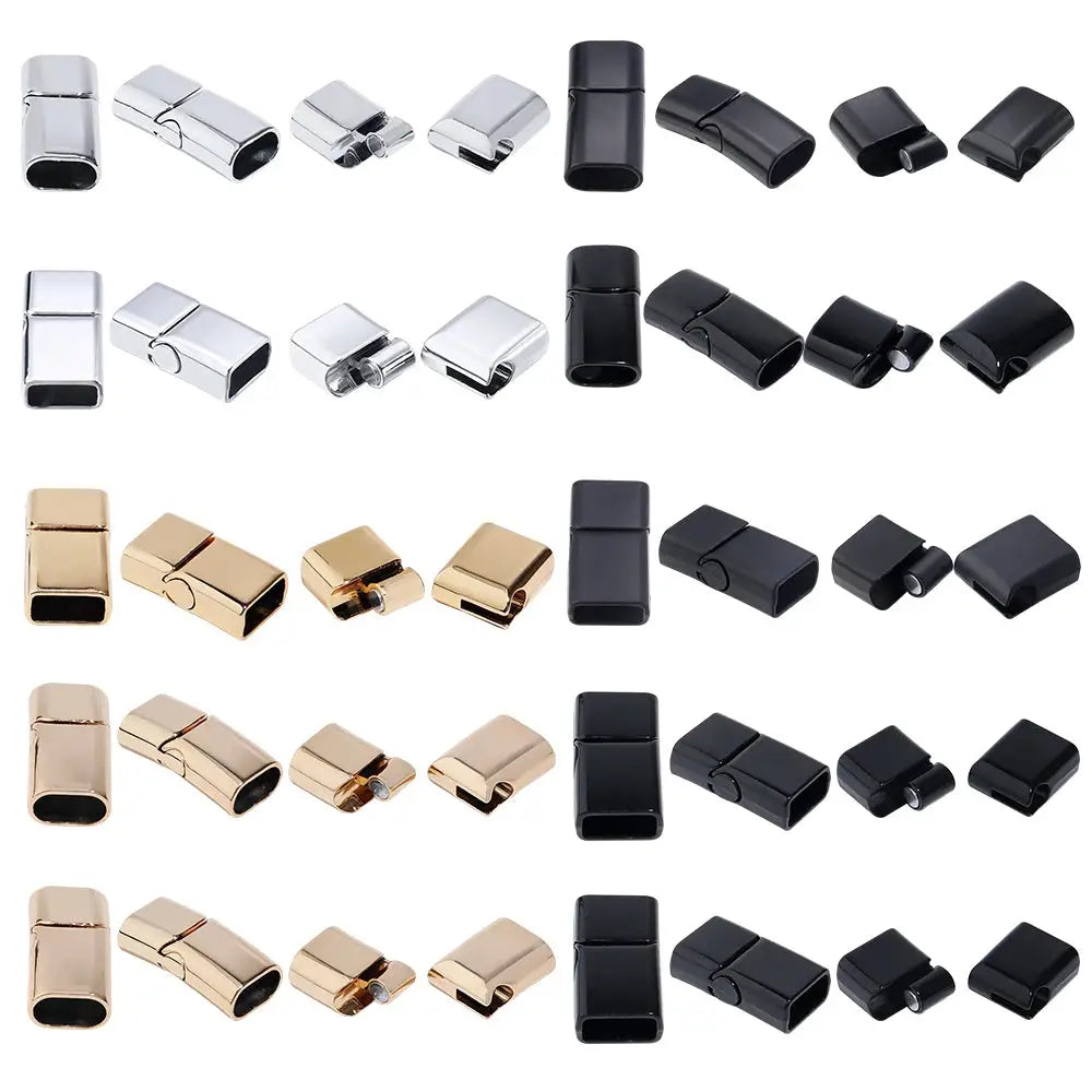 5Pcs Alloy Magnetic Clasps Round Square Corners Leather Cord End Clasp Connectors For DIY Jewelry Making Bracelet Accessories Subohmontaser