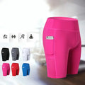 All Seasons Yoga Shorts Stretchable With Phone Pocket Salmon Lucky