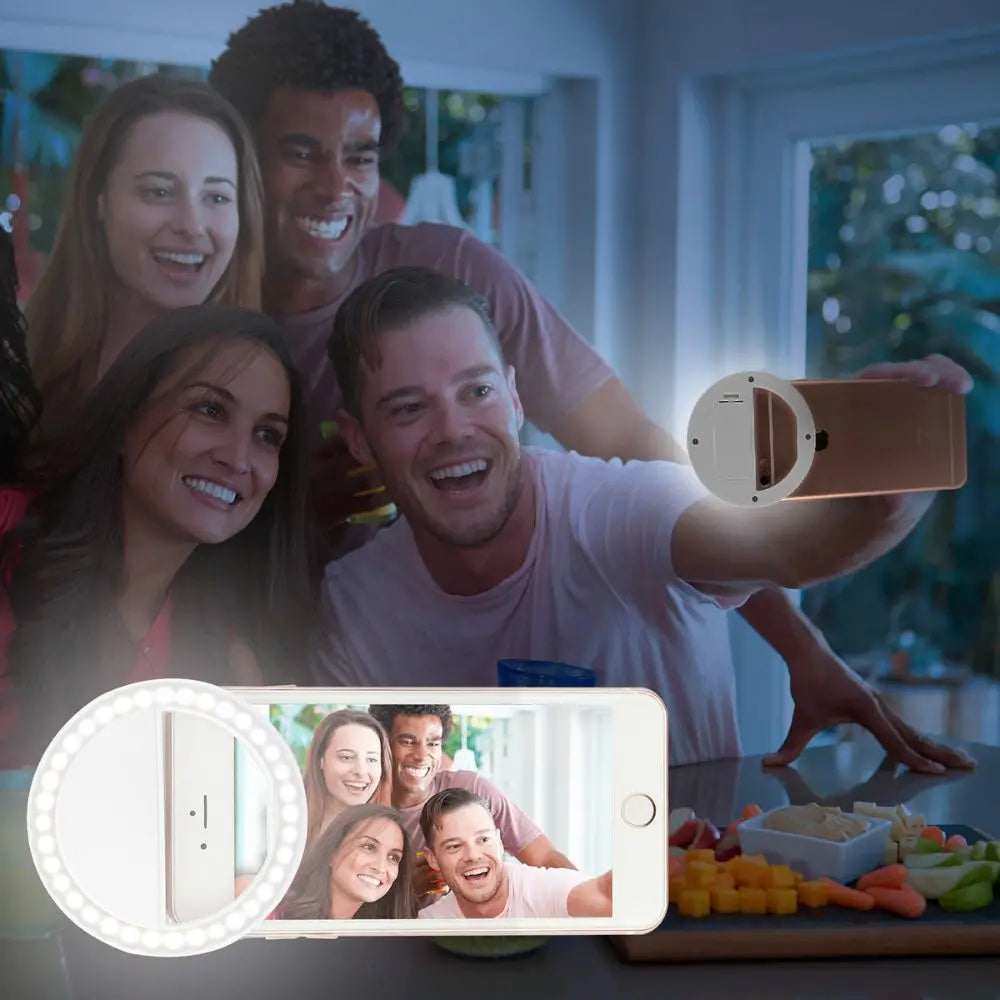 Portable Selfie Ring Clip On for Mobile Phone Yellow Pandora