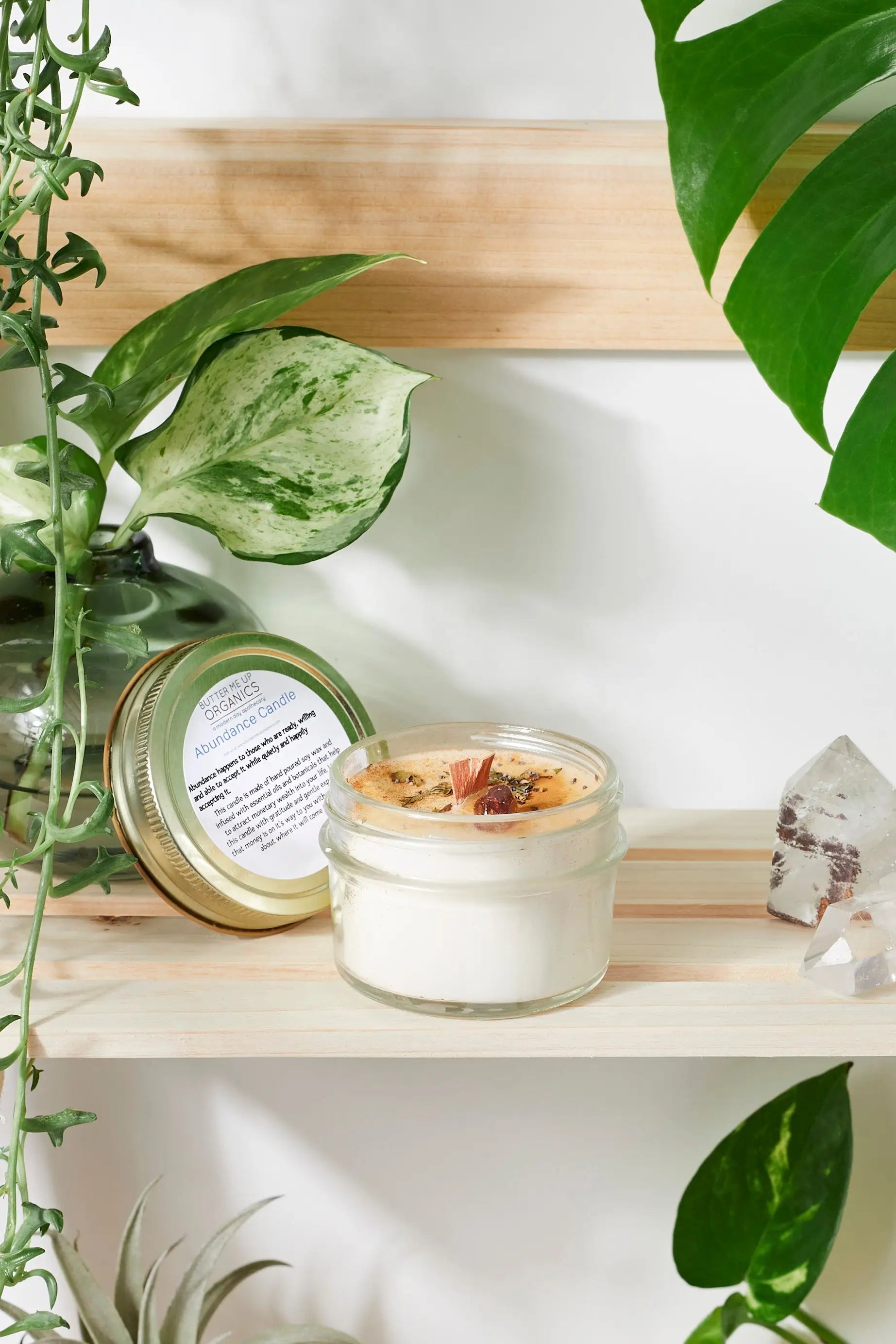 Abundance Candle / Ritual Candle / Intention Candle / Hand Poured White Smokey