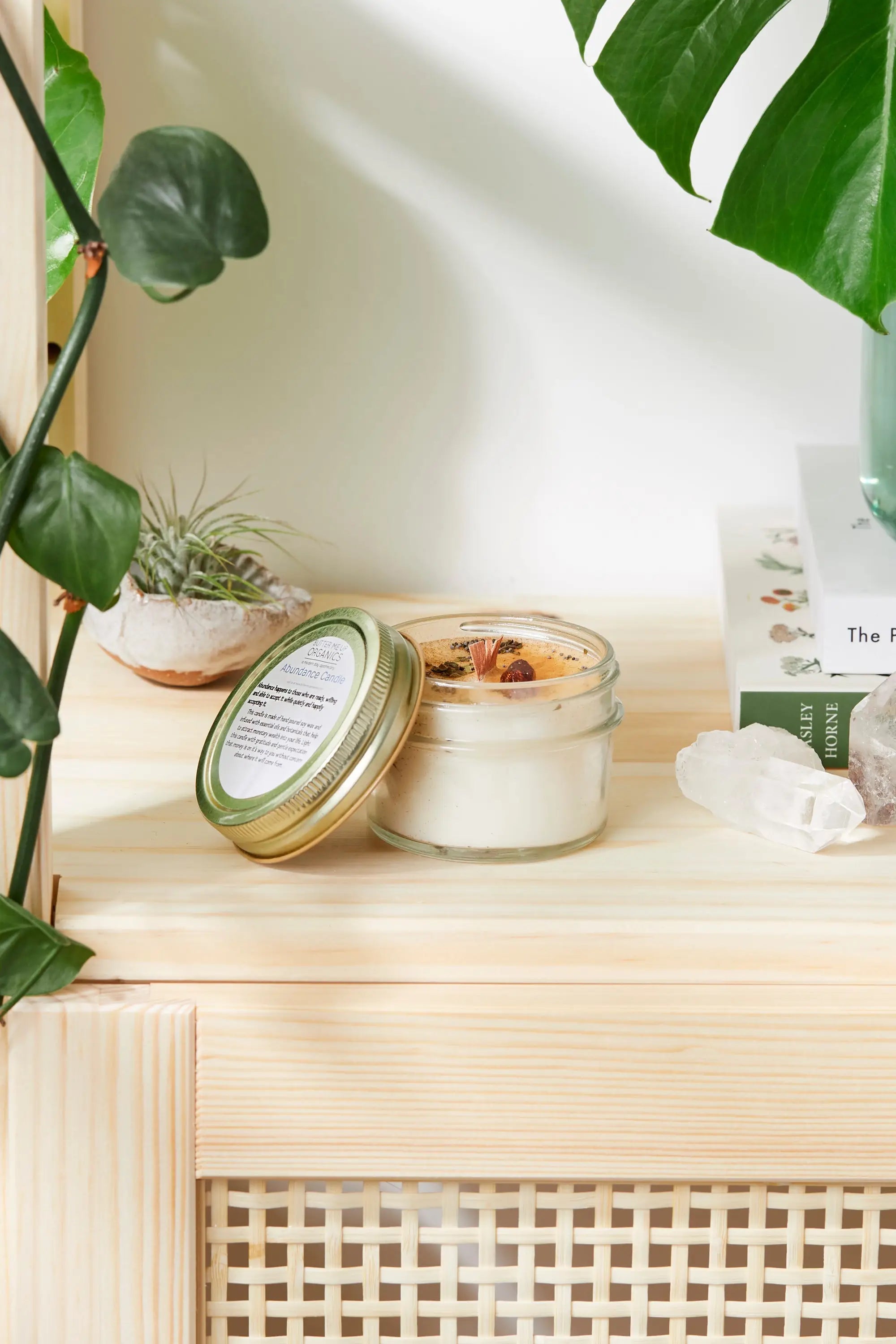 Abundance Candle / Ritual Candle / Intention Candle / Hand Poured White Smokey
