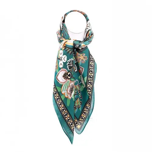 VIBRANT LUXURY FLORAL SILK SCARF Lavender Tartarus
