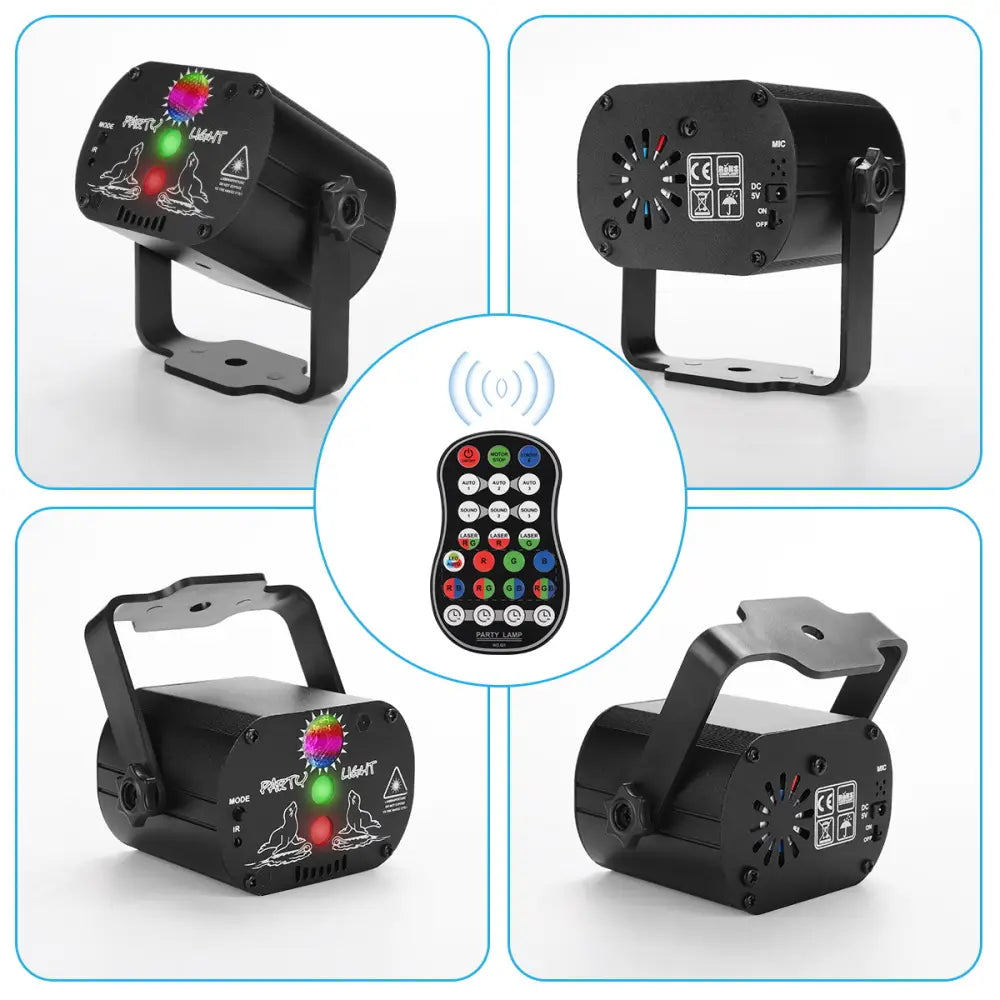 Mini RGB Disco Light LED Laser Stage Projector Teal Simba