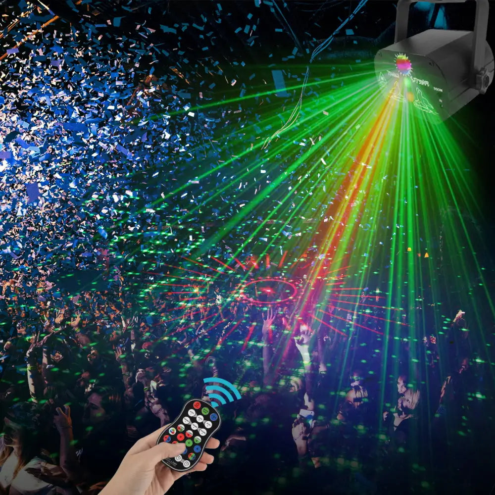 Mini RGB Disco Light LED Laser Stage Projector Teal Simba