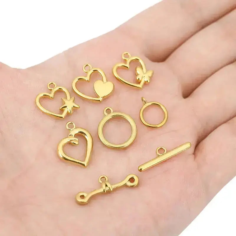 5sets PVD Never Fade Stainless Steel OT Clasps Toggle Bracelet Hooks End Necklace Connectors ForDiy Jewelry Making Accessories Subohmontaser