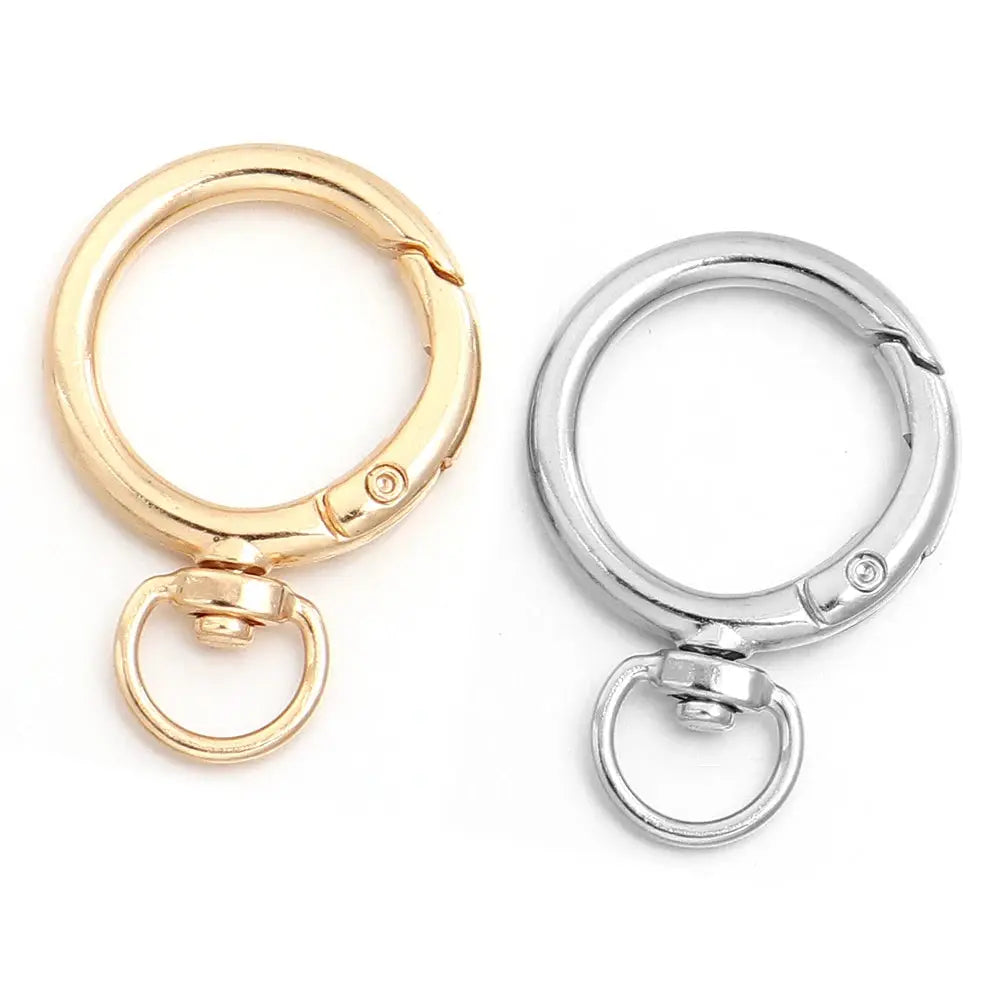 10Pcs Round Shape Rotation Alloy Lobster Spring Clasps Openable Hook Carabiner Connector Dog Chain Buckles DIY Keychain Supplies Subohmontaser