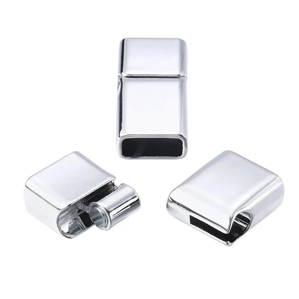 5Pcs Alloy Magnetic Clasps Round Square Corners Leather Cord End Clasp Connectors For DIY Jewelry Making Bracelet Accessories Subohmontaser