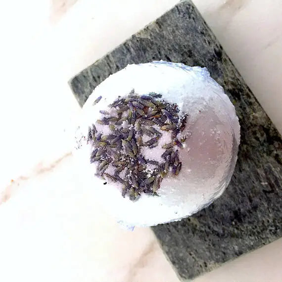 Organic Bath Bomb Calm Bomb- TWO SIZES lavender White Smokey