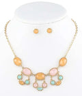 EPOXY STONE LINK DROP NECKLACE SET Purple Windroot