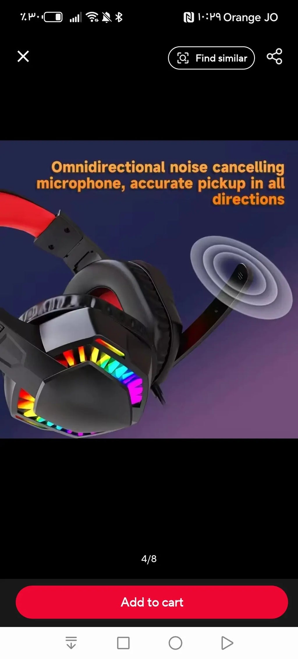 RGB Gaming Headset with Microphone LED Light Noise Cancelling Headphones for PC PS5 PS4 Xbox Laptop Mobile Subohmontaser